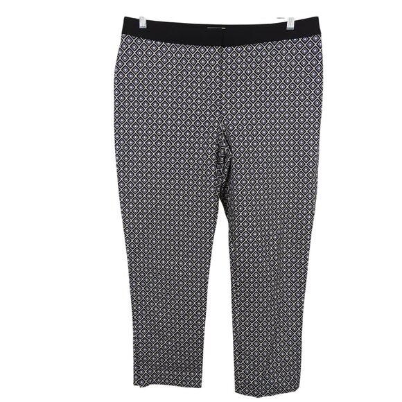 So Slimming By Chico's black, blue and white Women's ankle pants sz 2.5 sz 14 - Picture 16 of 16